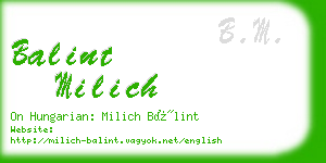 balint milich business card